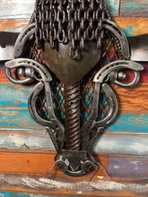 Load image into Gallery viewer, Cow head reclaimed metals scrap metal art handcrafted by Artist Tammy Lee