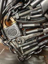 Load image into Gallery viewer, Christian Theme Pieces of the Heart reclaimed metals sculpture handcrafted welded art piece