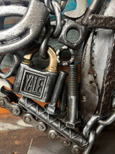 Load image into Gallery viewer, Christian Theme Pieces of the Heart reclaimed metals sculpture handcrafted welded metal art