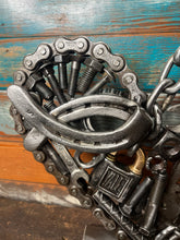 Load image into Gallery viewer, Christian Theme Pieces of the Heart reclaimed metals sculpture handcrafted welded metal art
