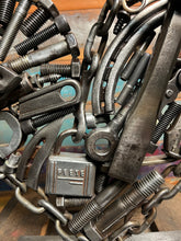 Load image into Gallery viewer, Christian theme Pieces of the Heart reclaimed metals welded art sculpture handcrafted by Artist Tammy Lee
