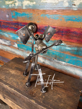 Load image into Gallery viewer, Junkyard Dog w/perky ears repurposed reclaimed metals art piece
