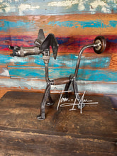 Load image into Gallery viewer, Junkyard Dog w/perky ears repurposed reclaimed metals art piece
