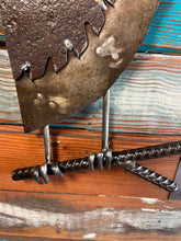Load image into Gallery viewer, Handsaw owl reclaimed metals welded art handcrafted by Artist Tammy Lee
