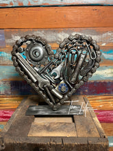 Load image into Gallery viewer, Pieces of the Heart reclaimed metals welded sculpture handcrafted by Artist Tammy Lee
