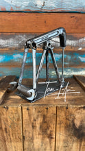 Load image into Gallery viewer, Oilfield Pump Jack desktop art piece repurposed reclaimed metals welded and handcrafted by Tammy Lee

