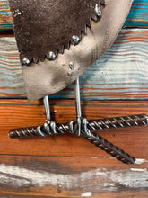 Load image into Gallery viewer, Handsaw owl reclaimed metals welded art handcrafted by Artist Tammy Lee
