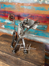 Load image into Gallery viewer, Junkyard Dog repurposed reclaimed metals art piece
