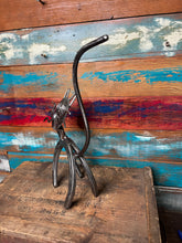 Load image into Gallery viewer, Horseshoe Cat repurposed art piece
