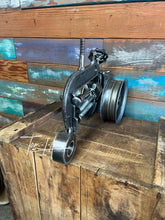 Load image into Gallery viewer, C-clamp Tractor (unpainted) reclaimed and repurposed metals for tractor enthusiasts
