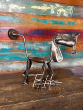 Load image into Gallery viewer, Junkyard Dog repurposed reclaimed metals art piece
