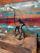 Load image into Gallery viewer, Horseshoe Cat repurposed art piece
