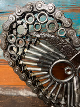 Load image into Gallery viewer, Owl Theme Pieces of the Heart reclaimed metals handcrafted welded metal art piece
