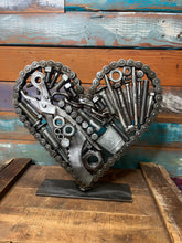 Load image into Gallery viewer, Pieces of the Heart scrap metal art
