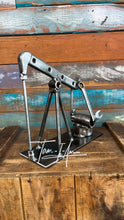 Load image into Gallery viewer, Oilfield Pump Jack desktop welded reclaimed metals art piece handcrafted by Tammy Lee
