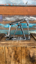 Load image into Gallery viewer, Oilfield Pump Jack welded reclaimed metals art piece, desktop size, handcrafted by Tammy Lee
