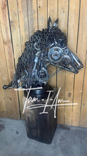 Load image into Gallery viewer, Horse Head repurposed reclaimed metals art piece  (LOCAL PICKUP ONLY)
