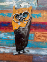 Load image into Gallery viewer, Handsaw Owl Metal Art wall hanging repurposed scrap metals
