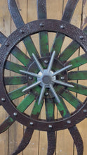 Load and play video in Gallery viewer, Garden Flower on stake repurposed farm parts welded metal art handcrafted by Tammy Lee (LOCAL PICKUP ONLY)
